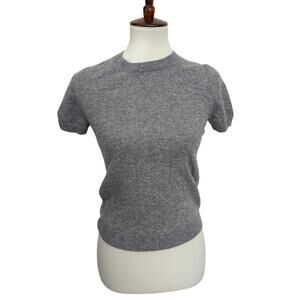 Quince Mongolian Cashmere Tee - Heather Grey